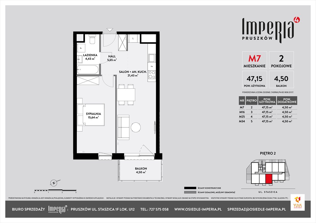 Nowe mieszkanie dwupokojowe IMPERIA 4 Pruszków, Stanisława Staszica 1  47m2 Foto 1