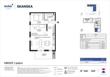 rzut mieszkanie na sprzedaż 63m2 mieszkanie Warszawa, Mokotów, Domaniewska